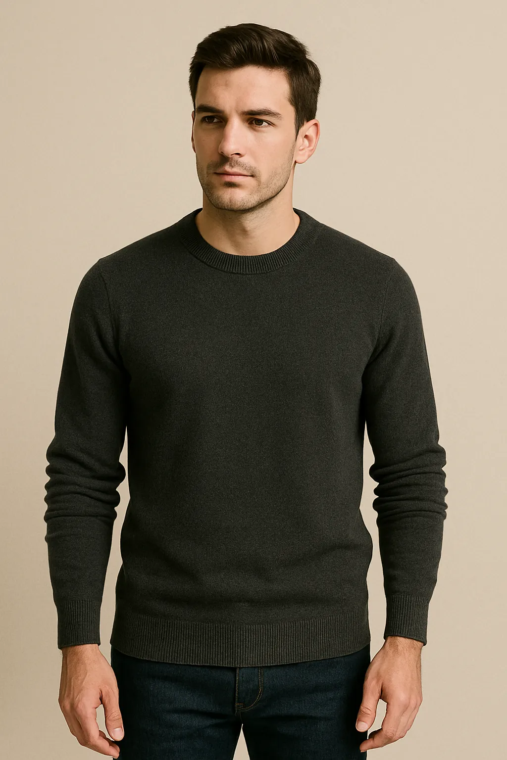 Ein Mann mit Pullover